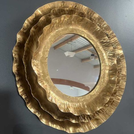 Miroir rond doré King 40x40x6cm (1/3)