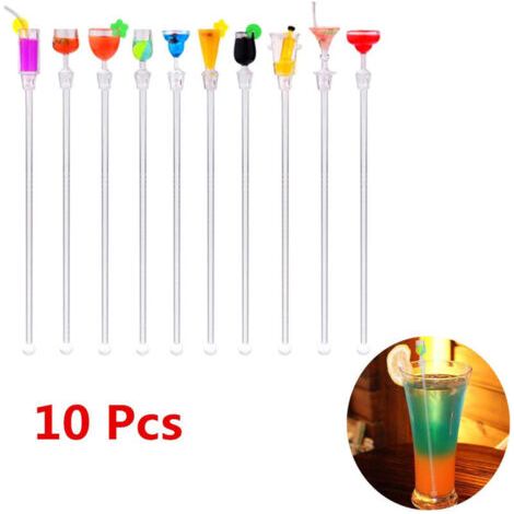 Bâtonnets mélangeurs en acrylique transparent – Lot de 10, 23 cm, idéaux pour boissons chaudes et froides