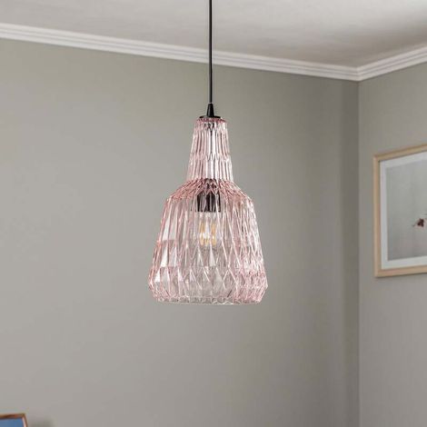 [GEBRAUCHT] B-Ware Lindby Hängeleuchte Belarion LED Hängelampe Pendelleuchte dimmbar pink 35cm (1/2)