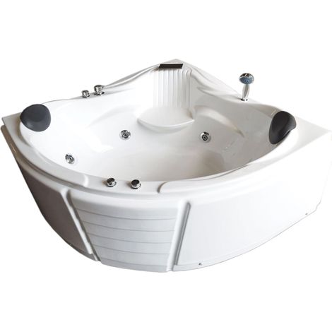 Baignoire Balnèo blanc 150 X 150 cm pour 2 personnes 6 jets – Anemone (1/5)
