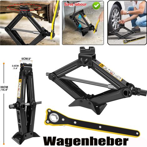 Cric à ciseaux Heyner UltraLift Premium Cric 2000kg Clé à molette