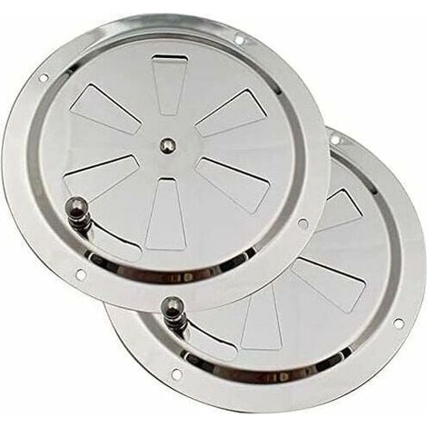 Grille de Ventilation Ronde, Grille d'aération 125 mm en Acier Inoxydable Conduit Moustiquaire Grille D'évacuation Air Entrant Air Evacué Ventilation Volets Réglables et Moustiquaire (1/5)