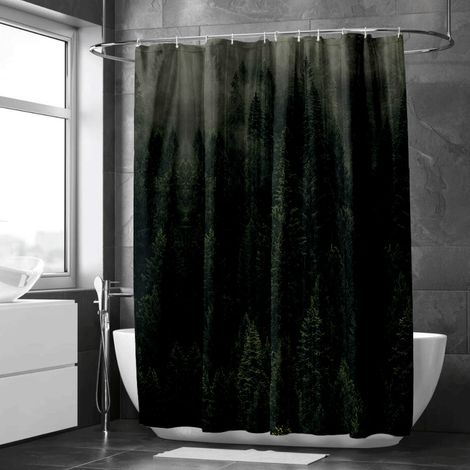 Rideau de douche style encre moderne, polyester imperméable, 90x180 cm