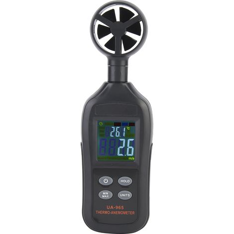 UA965 Black Handheld LCD Display Digital Anemometer Air Flow Wind Speed Meter (1/5)