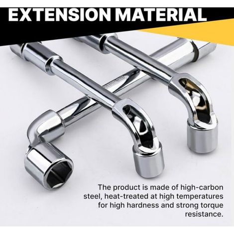Clé à pipe 6 pans - MHY® - 4 pièces - 7mm, 8mm, 10mm, 13mm - Acier chrome-vanadium - Résistant à la corrosion (1/4)