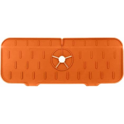 Accessoires d'évier de cuisine: tapis absorbant, poignée de robinet protection anti-éclaboussures, bac récupérateur d'égouttement, en silicone compat (1/5)