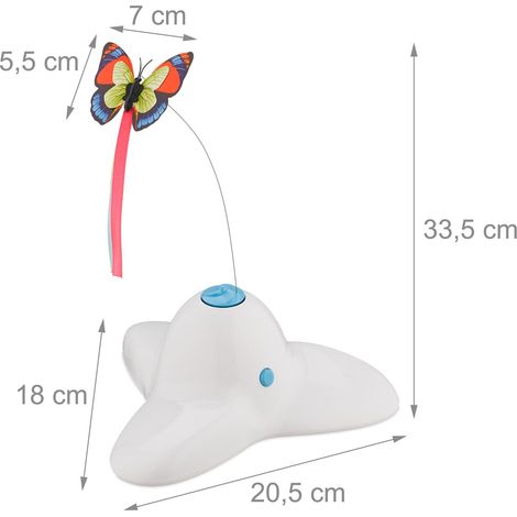 Giocattolo interattivo per gatti con farfalla rotante dimensioni 30 x 15 x 15 cm stimolazione mentale in plastica verde 130014415