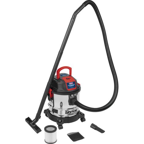 Sealey PC195SD 20L Vacuum Cleaner Wet & Dry Stainless Steel Drum 1200W/230V