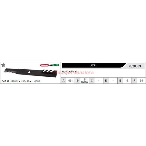 Cuchilla AYP para tractor cortacésped R320009