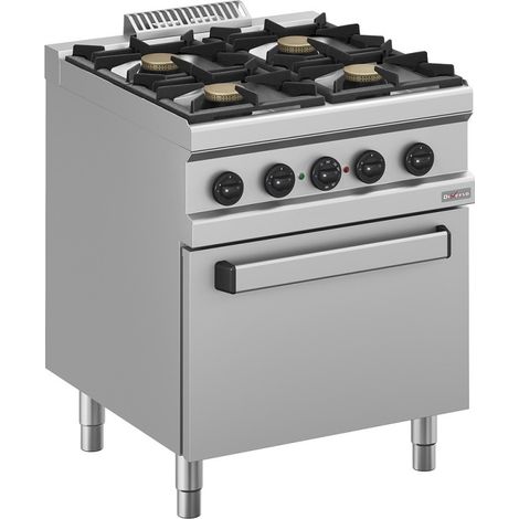 Fourneau gaz 4 feux, four électrique à convection GN 1/1 - Diverso