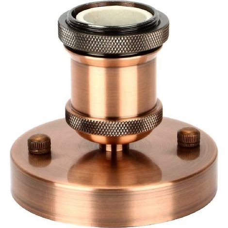 Edison Douille De Lampe E27 Vintage Adaptateur Lumière Socket Rétro Lustre Sans Fil En Céramique à L'intérieur, 1 Pack, Laiton Antique Rouge (1/4)