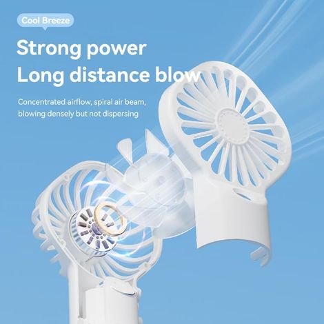 Ventilateur brumisateur portable – portatif avec fonction brumisation – rechargeable par USB-C – 4 vitesses réglables – Blanc (1/3)