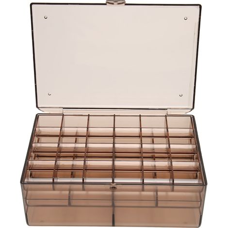 Boîte à bijoux transparente 3 couches 38 cases, rangement gain de place pour boucles d'oreilles en acrylique avec couvercle anti-poussière (1/5)