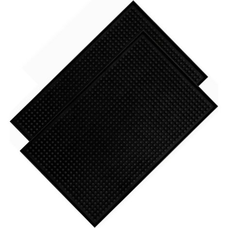 Set mit 2 schwarzen, wasserdichten und wärmeisolierenden PVC-Barmatten für Theken, Schutz vor verschütteten Flüssigkeiten, 45 x 30 x 1 cm (1/5)