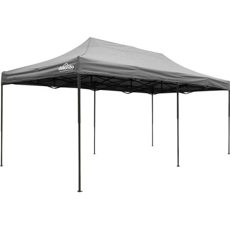 Dellonda DG141 Premium 3x6m Pop-Up Gazebo, Heavy Duty, PVC Coated, Water Resistant Fabric, Supplied with Carry Bag, Rope, Stakes & Weight Bags - Grey Canopy (1/5)