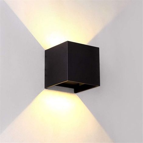 Modern Wall Light Up Down Lighting IP65 Outdoor Indoor Round Cube Adjustable 20W (1/4)