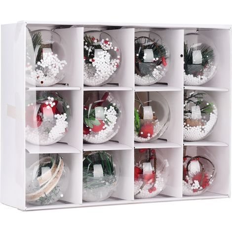 Weihnachtskugel – Christbaumkugel – Gefüllte, transparente Acrylkugeln – Weihnachtsbaumschmuck – Ø 6 cm (1/5)