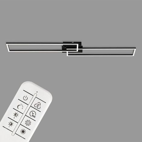 Plafoniera led moderna negra 110 x 24,8 x 7,8 con mando a distancia y función regulable (1/3)