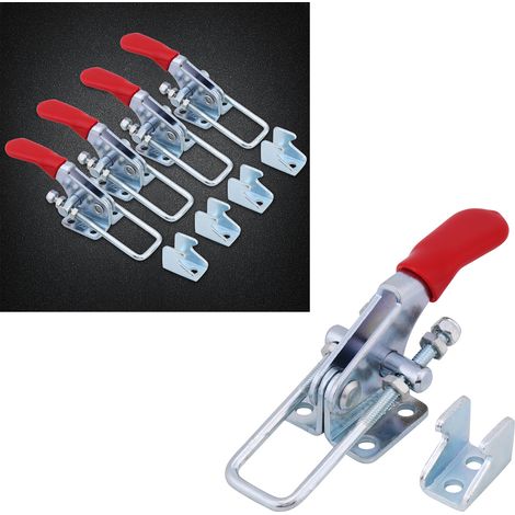 Lot de 4 Serre-joints à Verrouillage Type Bascule, Capacité de Serrage 163kg/360lbs, Outil Manuel Métallique GH-40323 (1/5)