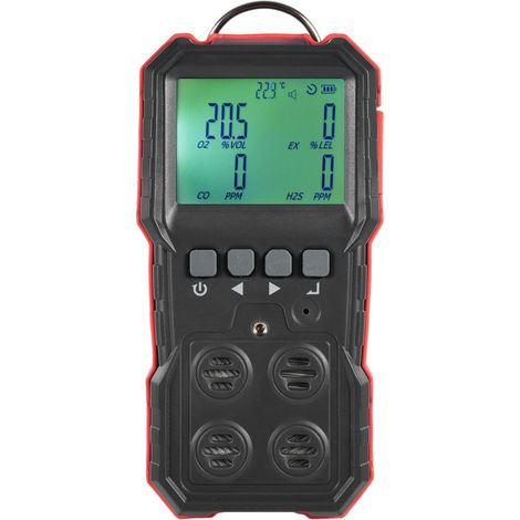 Irovami WT8812 Moniteur de mesure de gaz composés 4 en 1 LIE/O2/H2S/CO, écran LCD, alarme sonore et lumineuse, alarme vibratoire, enregistrement des données avec 4 formes d'alarme (1/5)