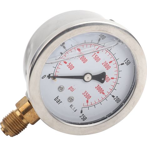 Manomètre hydraulique à cadran G1/4 63 mm, 0-250 bar (0-3750 psi) (1/5)