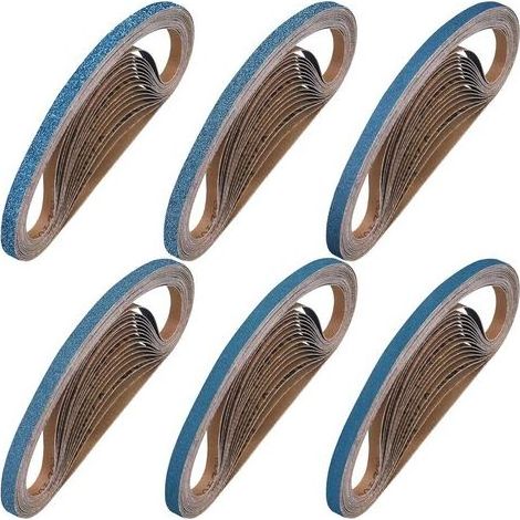 Schleifbänder 9 x 533 mm, 40 Stück, Körnung 40/60/80/120/240/400 für Bandschleifer für Metall und Holz (1/5)