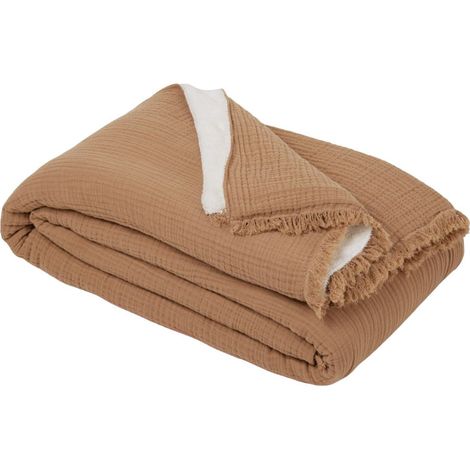 Plaid en Gaze de coton unie doublée de polaire NOORFOLK (1/5)
