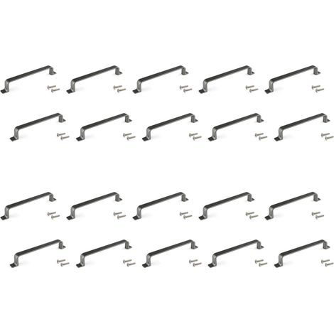 Lot de 20 poignées pour meubles Kobe L164mm entraxe 128mm Zamak Titane EMUCA 9169552 (1/4)