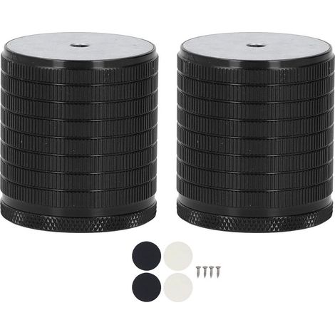 Verstellbare Füße für Tische und Möbel – Höhe 43–75 mm – Tragkraft 500 kg – 2 Stück, glänzend schwarzes Aluminium (1/5)
