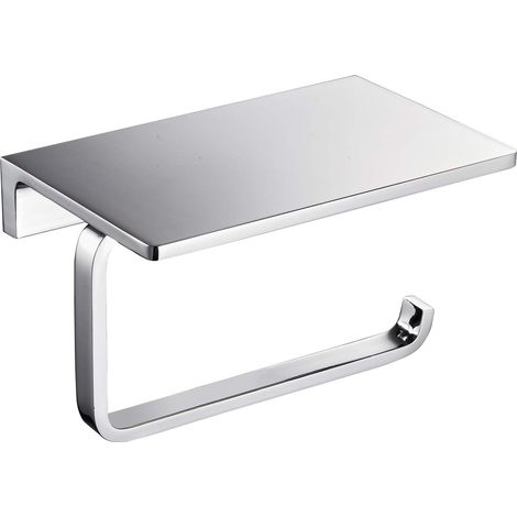 Porte-Papier hygiénique pour Salle de Bain en Laiton Massif et Porte-Rouleau de Papier hygiénique de Style hôtel supérieur avec Rangement pour téléphone Portable Finition chromée polie (1/3)