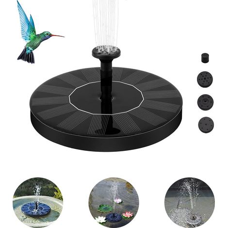 Pompe à fontaine solaire pour bain d'oiseaux, mini fontaine solaire flottante