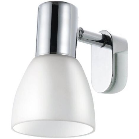 EGLO - STICKER LAMPADA DA SPECCHIO CROMO CON PARALUME IN VETRO BIANCO E14 1X40W 85832 (1/7)
