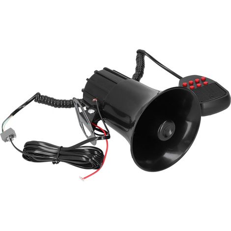 Klaxon de voiture 12 V 50 W 115 dB avec micro PA, alarme incendie et avertisseur sonore d'urgence à 7 sons pour voiture, camion et camping-car. (1/5)