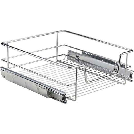 Teleskop-Küchenschubladen, Drahtkorb für Schränke, Aufbewahrungskorb, Ausziehbarer Aufbewahrungskorb (56 cm) (1/5)