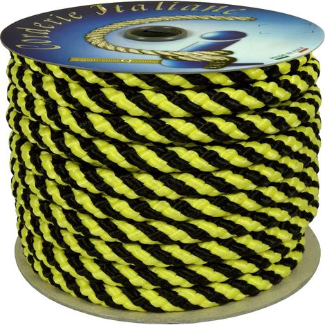 Corderie Italiane, 006024675, Treccia segnaletica giallo/nera 10 mm - 100 mt (1/3)