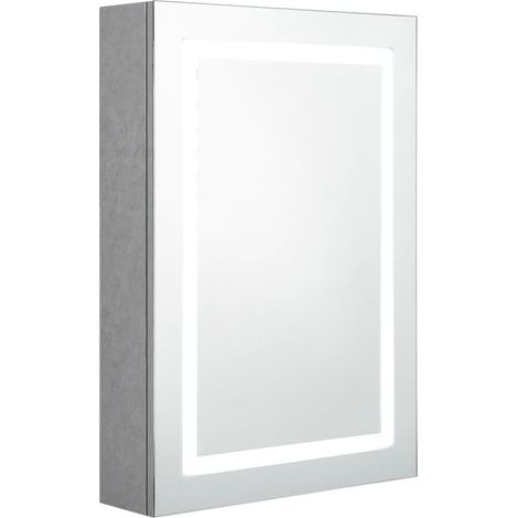 Maison Exclusive - LED-Bad-Spiegelschrank Betongrau 50x13x70 cm