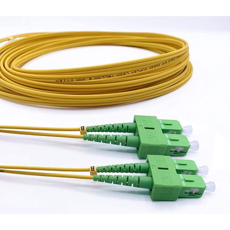 Elfcam® - Cable a Fibre Optique SC/APC a SC/APC OS2 Monomode Duplex 9/125um LSZH,20M (1/5)