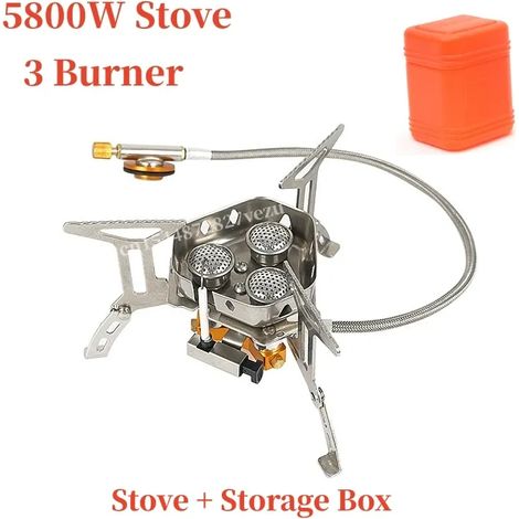 Réchaud à gaz haute puissance pour camping et tourisme, brûleur portable, réchaud à gaz d'extérieur, matériel de randonnée et de tourisme, barbecue de pique-nique, four, réchauds de cuisson portables (1/5)