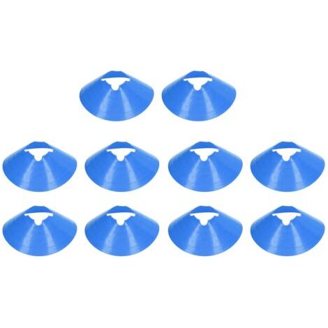 Lot de 10 disques de football de 8 cm, grands cônes de marquage, disques d'entraînement pour les coins et obstacles. (1/5)
