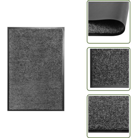 Schmutz abwehren - vidaXL Fußmatte Waschbar Anthrazit 40x60 cm - Rutschfest