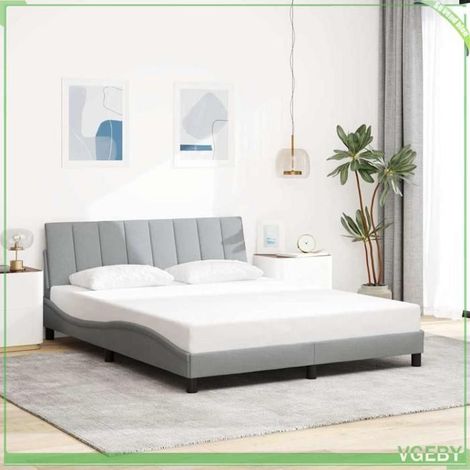 Cadre de lit sans matelas - 3310468 - gris clair - 160x200 cm - LED intégrée (1/5)