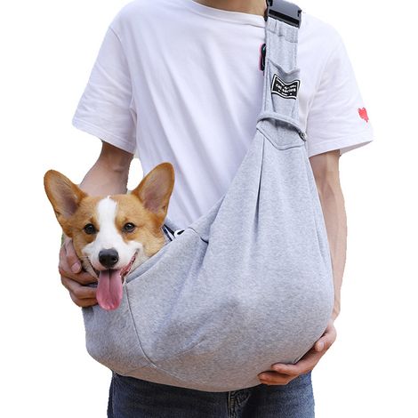 Sling Carrier - Pet Carrier Bag for Cats and Small Dogs - Hands-Free Chest Design - Adjustable Shoulder Straps - Safety Leash Included - 5 Lb Capacity (1/5)