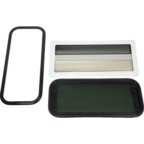 Finestra per camper con apertura a pressione, design senza giunture, protezione dagli insetti, BIANCO (1/2)