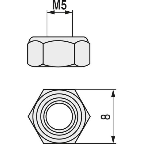 tuerca hexagonal autoblocante din 985 inoxidable metrica m-16