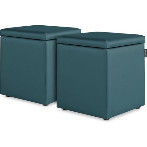 Puff Cubo Arcón Polipiel Glaciar PACK 2 UNIDADES Glaciar