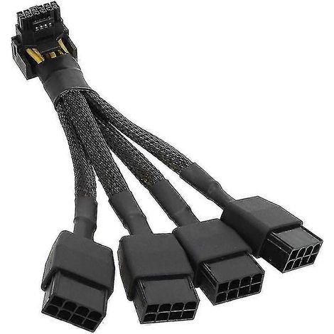 Câble d'alimentation pour carte graphique RTX 4090/RTX 4080 : connecteur PCI-E 4x8 broches vers 16 broches, 12 V, coudé C (1/5)