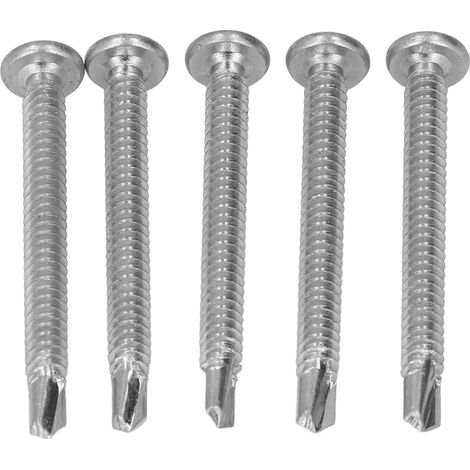 Lot de 50 vis autoperceuses en acier carbone zingué, tête ronde cruciforme 4,8x50 mm pour réparation (1/5)