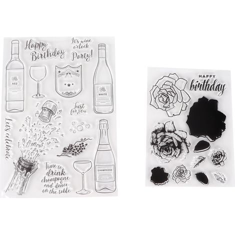 Stück gemusterte, transparente TPR-Stempel für Fotoalben, Tagebücher, DIY-Karten und Scrapbooking (1/5)