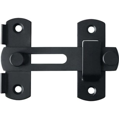 Serratura per porta scorrevole, serratura per persiana, chiavistello, serratura per cancello, catenaccio con viti per porte, finestre, armadi e giardino, finitura in acciaio inox nero opaco (1/4)