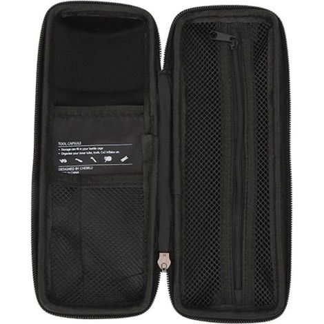 Kit de sacoche de cadre de vélo 2024, support de porte-bidon, coque rigide, sacoche d'outils de réparation, kit d'entretien, noir (1/5)